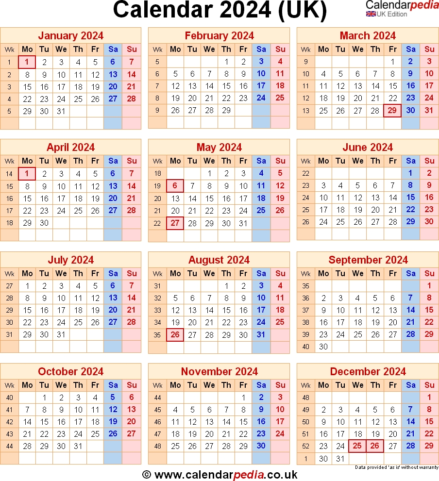 2024 Calendar With Week Numbers Printable 2024 Calendar Printable