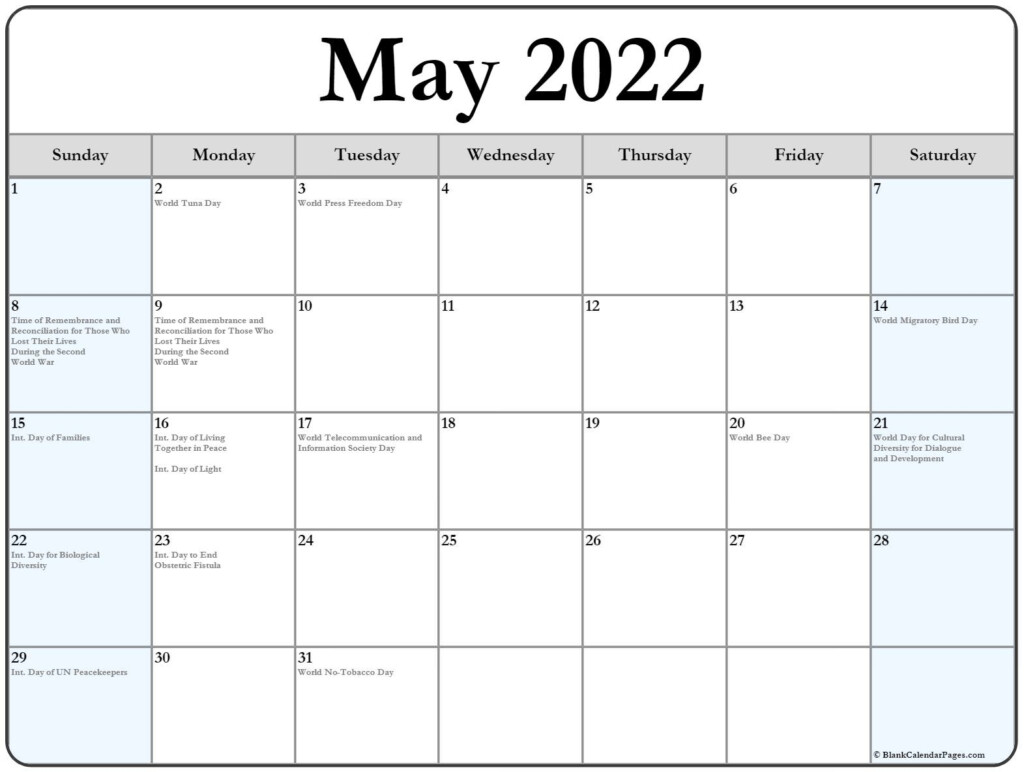 Free Printable May 2024 Calendar With Holidays