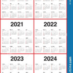 Calender For 2020 Through 2024