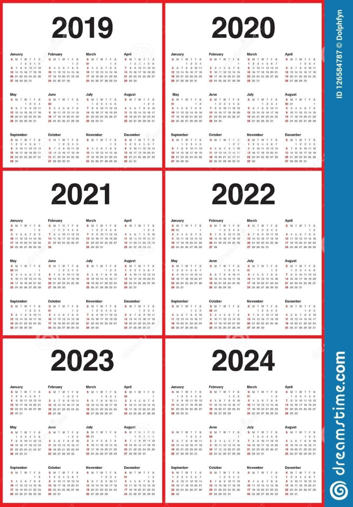 Calender For 2020 Through 2024