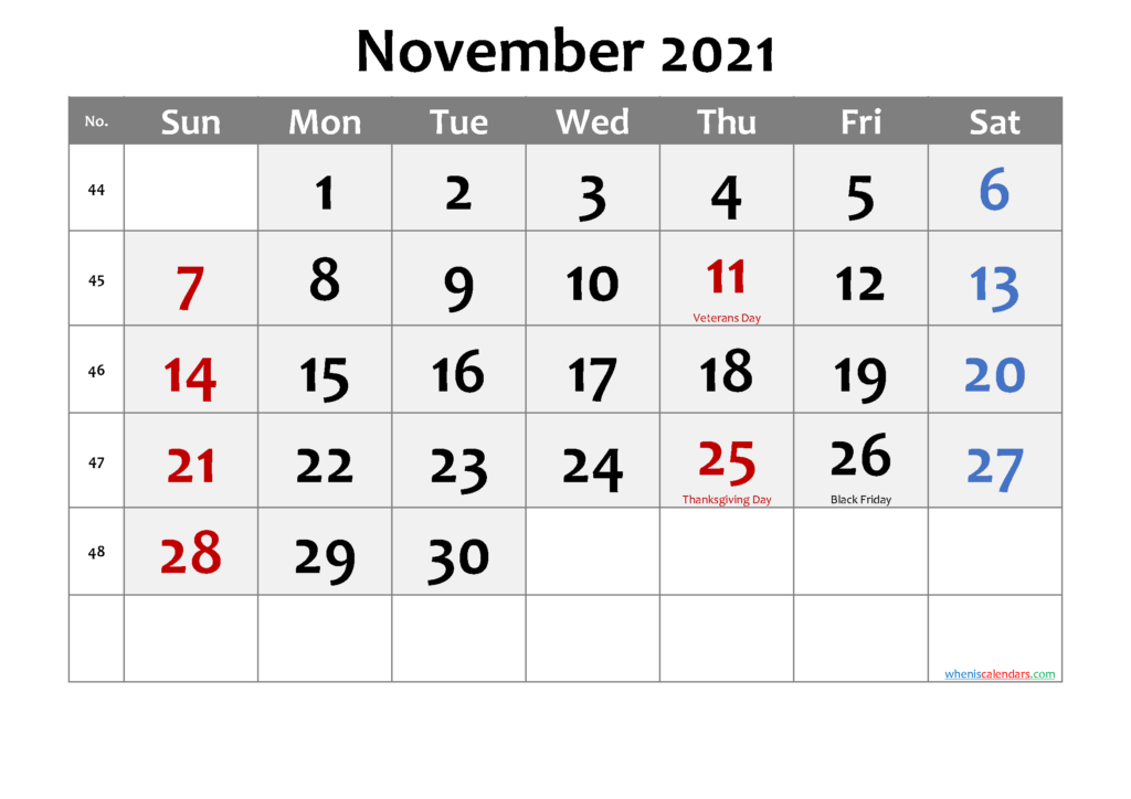 Nov 2024 Calendar With Holidays