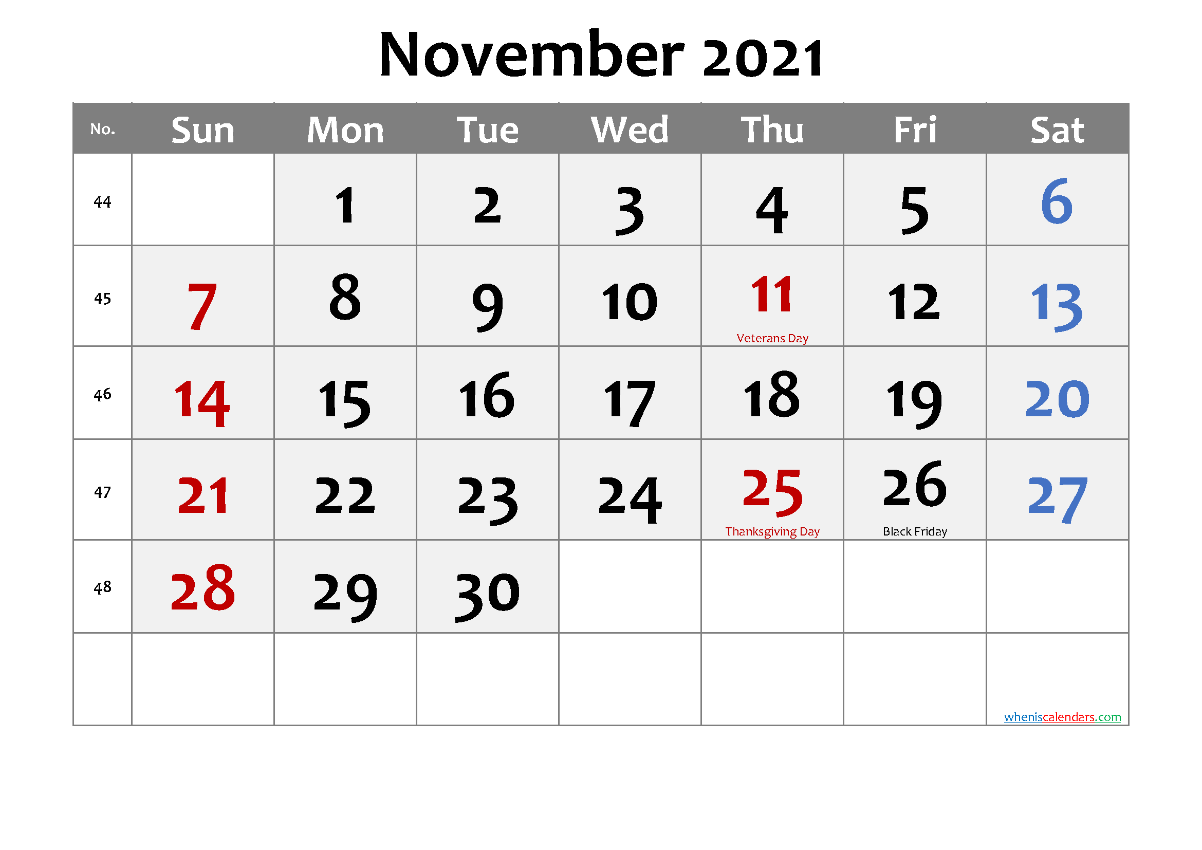 November 2024 Calendar With Holidays Printable Free 2024 CALENDAR
