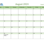 August 2024 Calendar With Holidays