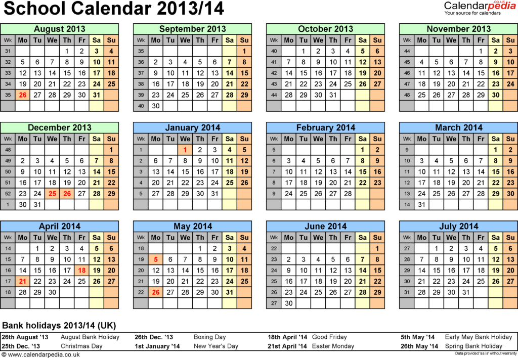 Waubonsee 2013-2024 School Year Calendar