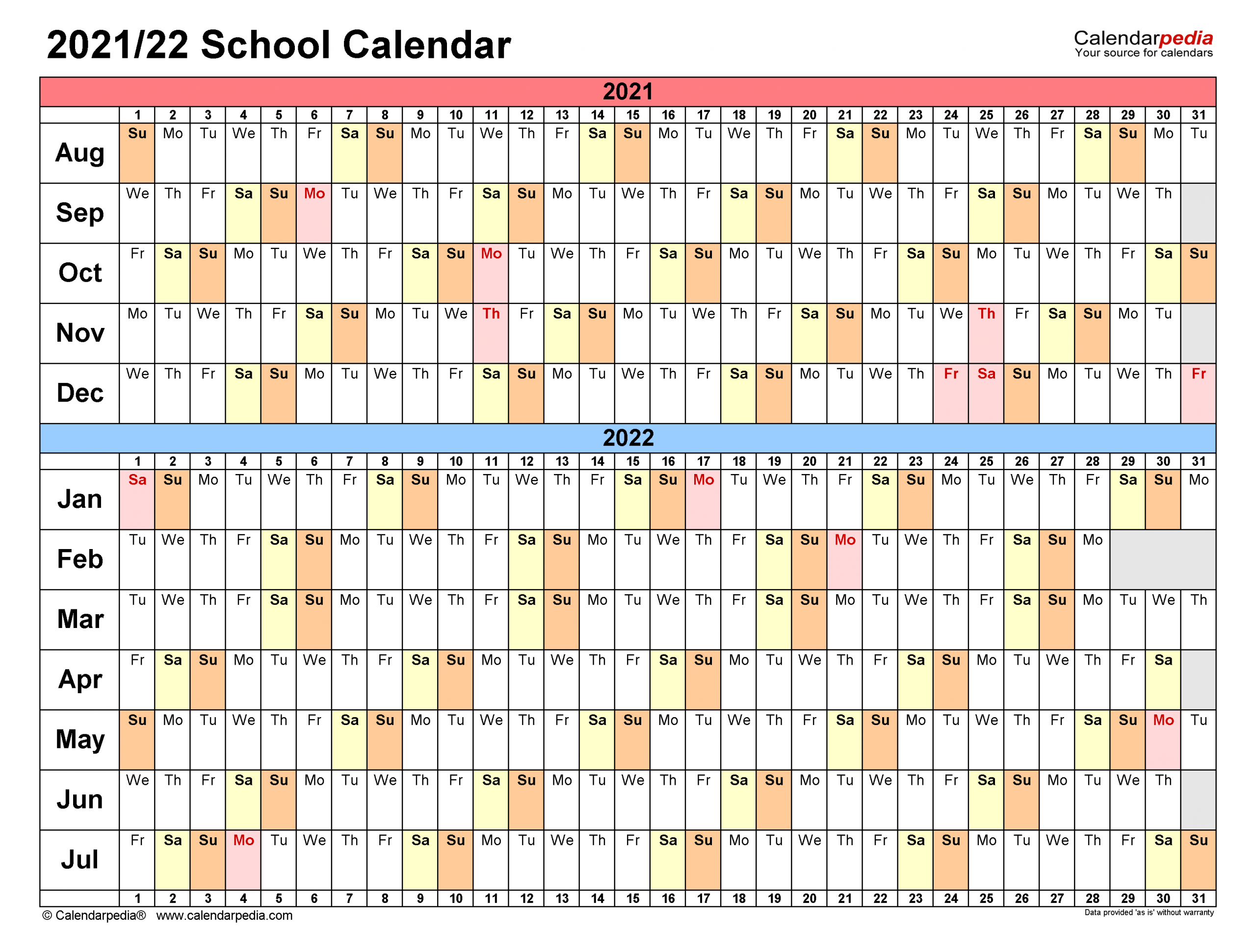 20212024 Academic Calendar Template 2024 Calendar Printable