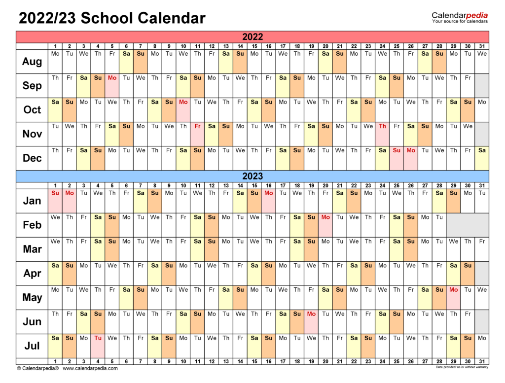 School Calendar 2024-2023