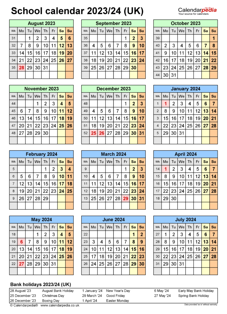 School Calendar 2023 2024