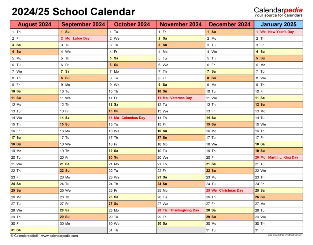 Calendar School 2024