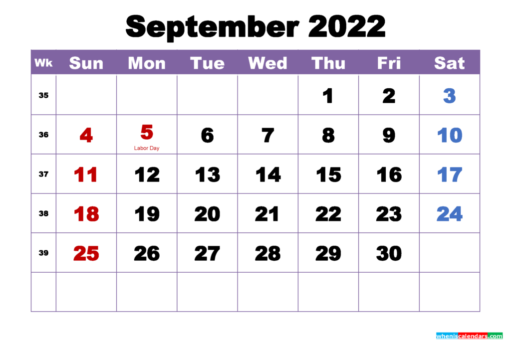 September Calendar 2024 With Holidays