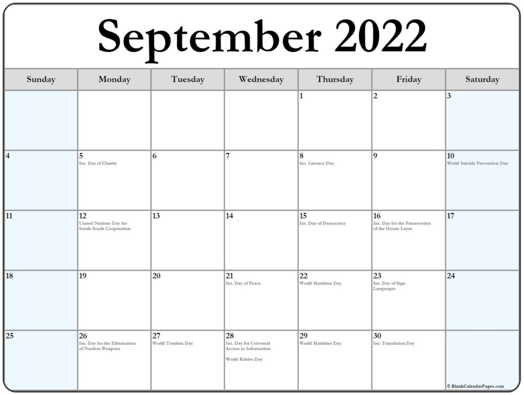 September Calendar 2024 With Holidays