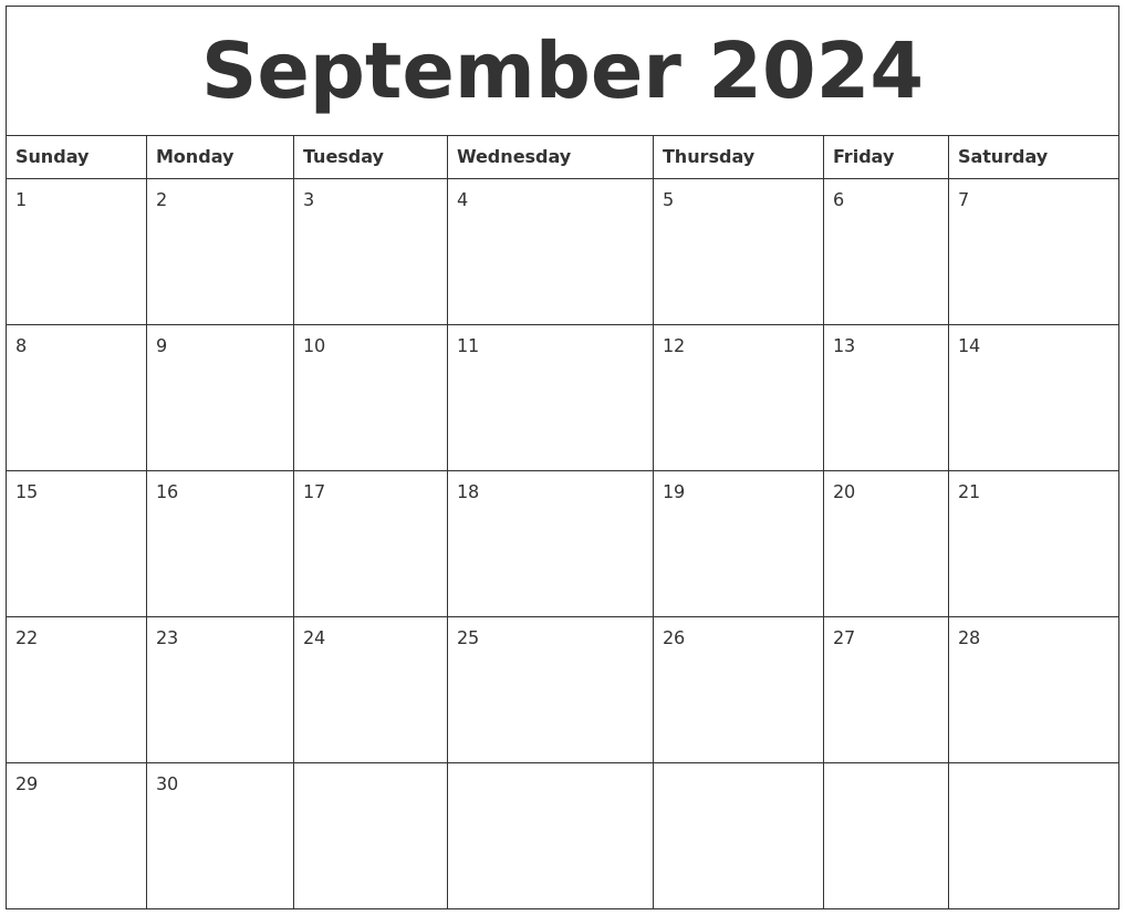 September 2024 Calendar