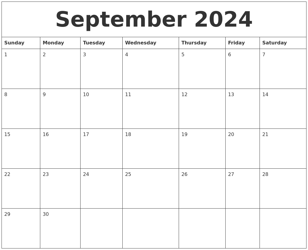 Calendar For September 2024