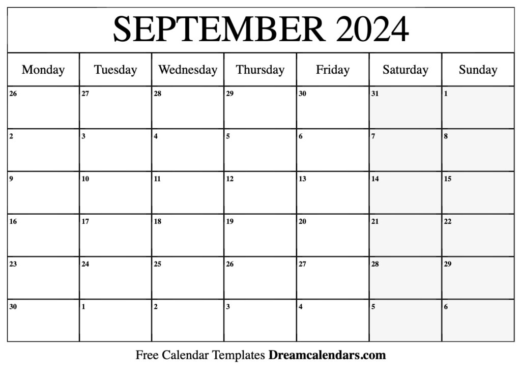 2024 Calendar September