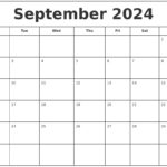 Calendar For September 2024