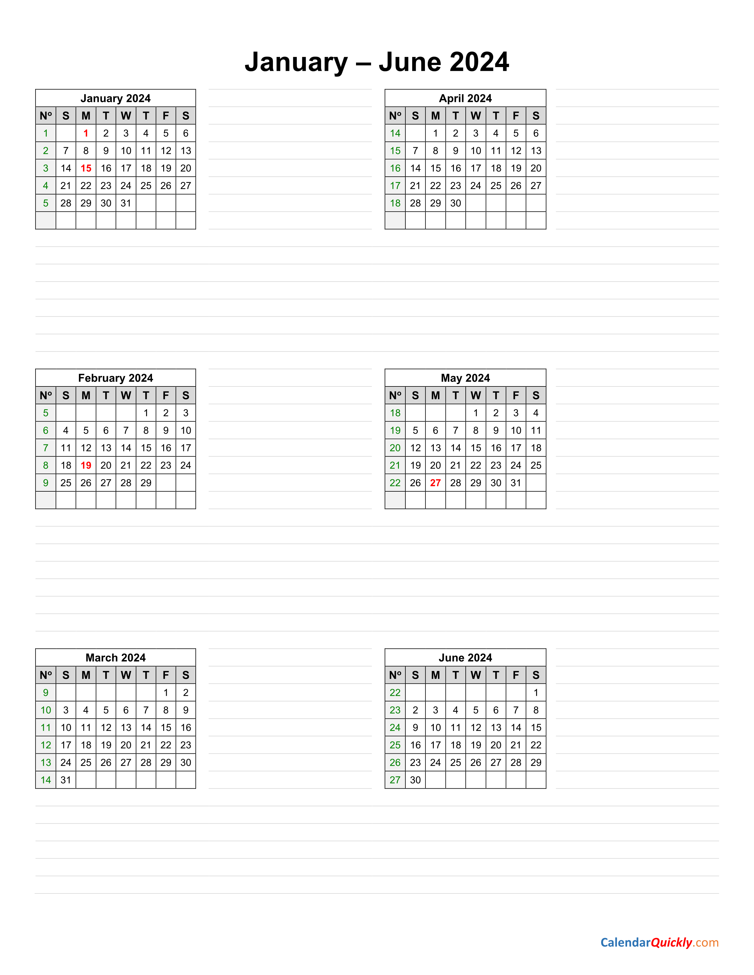6 Month Calendar 2024 2024 Calendar Printable