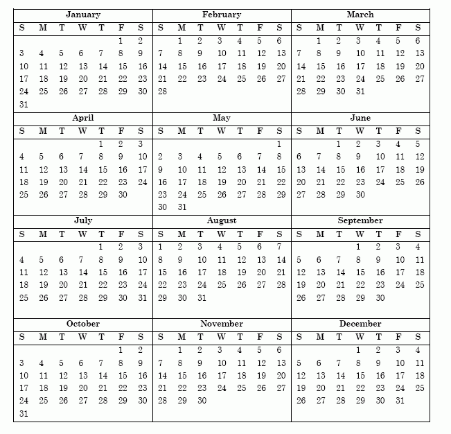 Ssa Calendar 2024