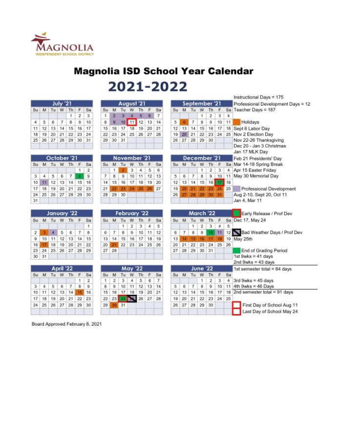 Magnolia Isd School Calendar 2024 2023 2024 Calendar Printable