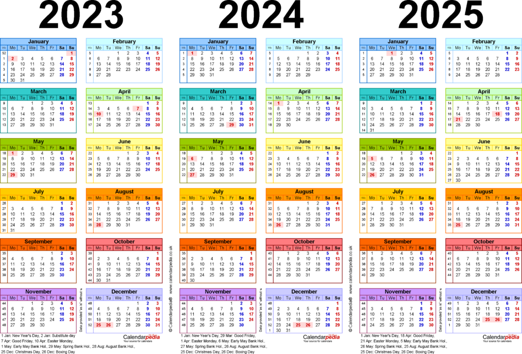 3 Year Calendar 2024 To 2024