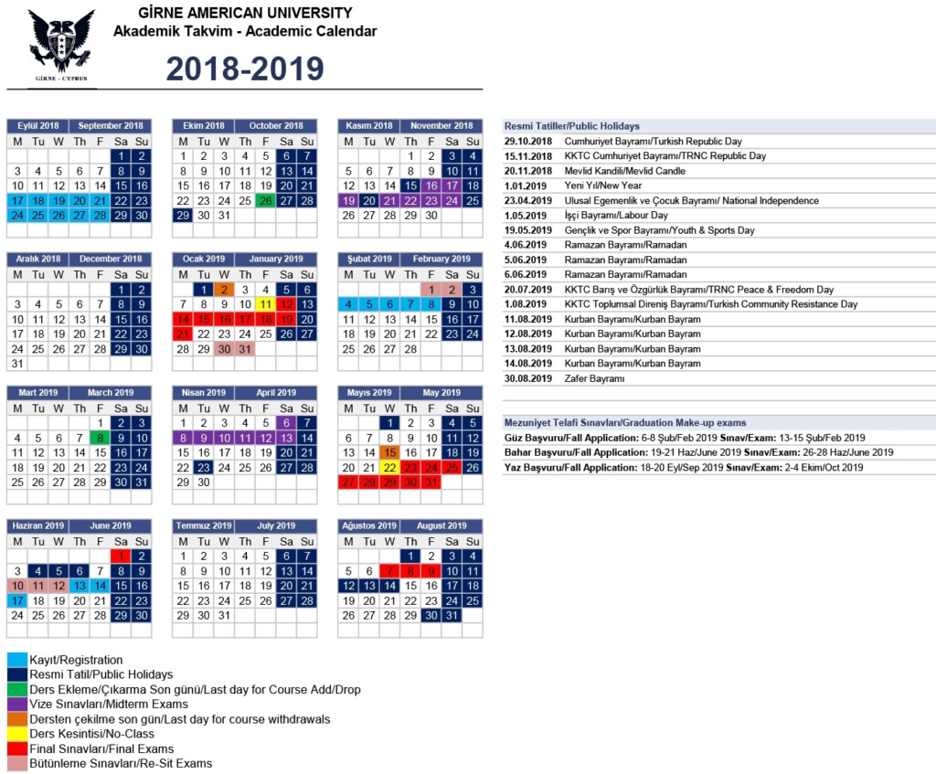 American University 2024-2025 Academic Calendar