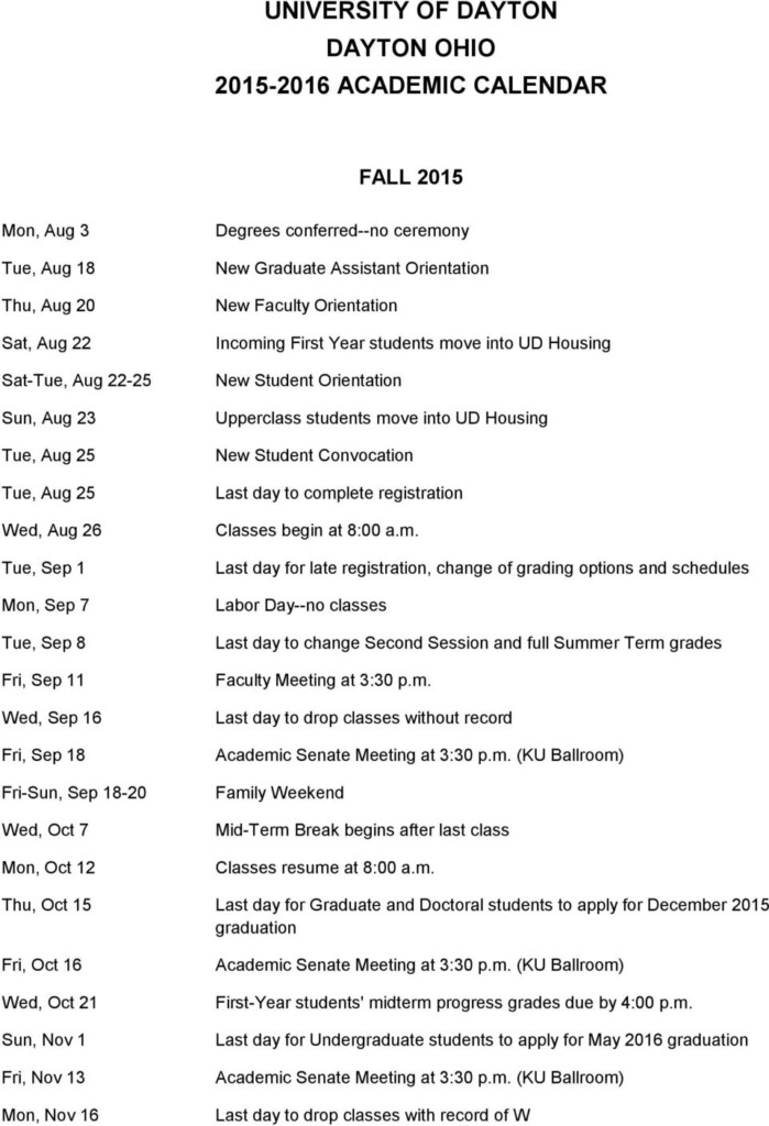 University Of Dayton 2024 Calendar