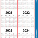 Calendar For 2019 To 2024