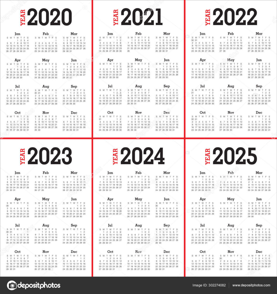 2020 2021 2022 2023 2024 Calendar