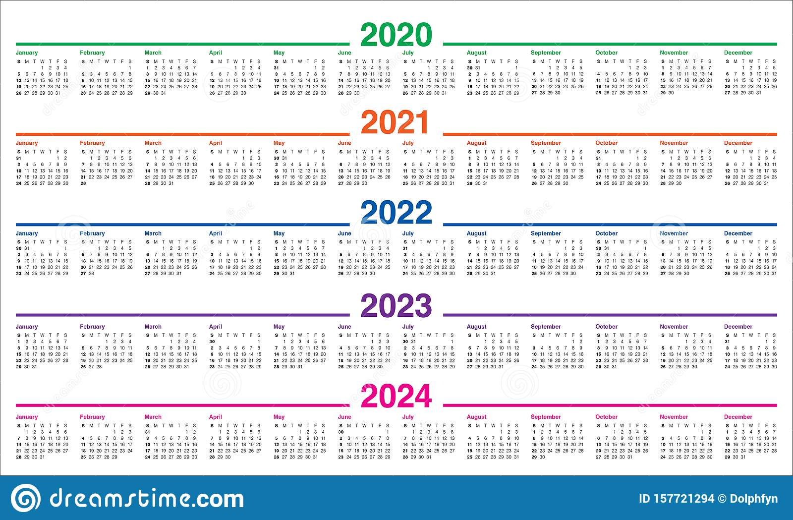 2021 - 2024 Calendar - 2024 Calendar Printable