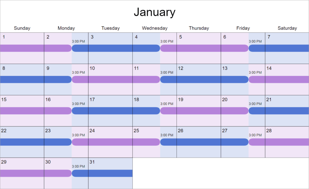 2-2-3 Work Schedule Calendar 2024