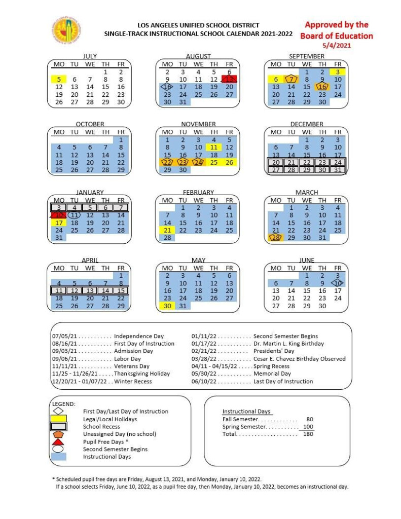 Lausd School Calendar 2024-2023