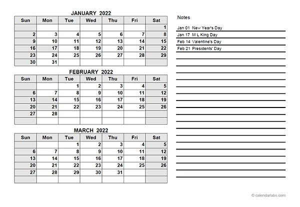 Free Printable Quarterly Calendar 2024