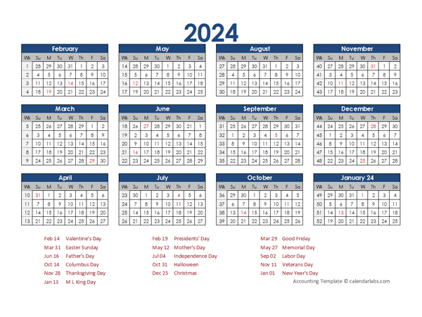 4 4 5 Calendar 2024