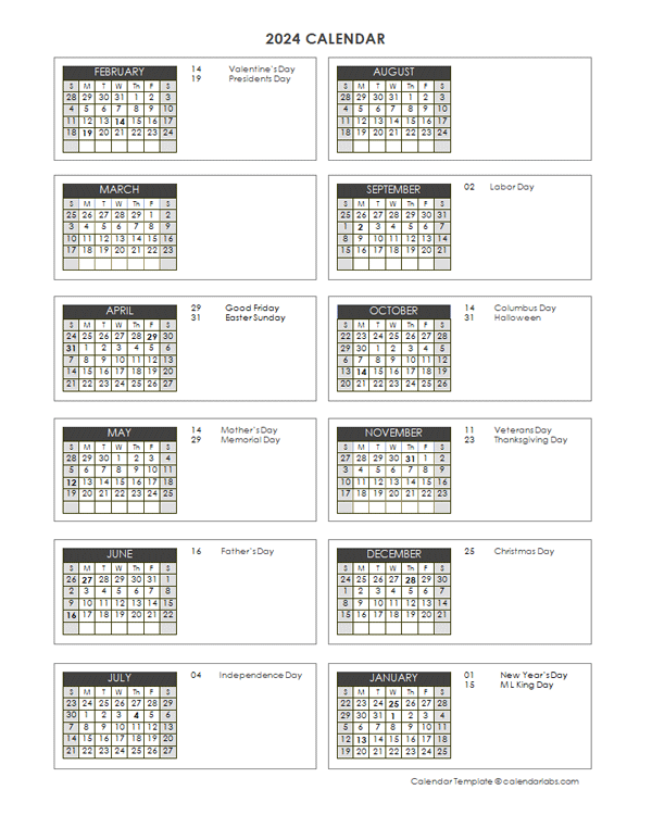 4 4 5 Calendar 2024 2024 Calendar Printable