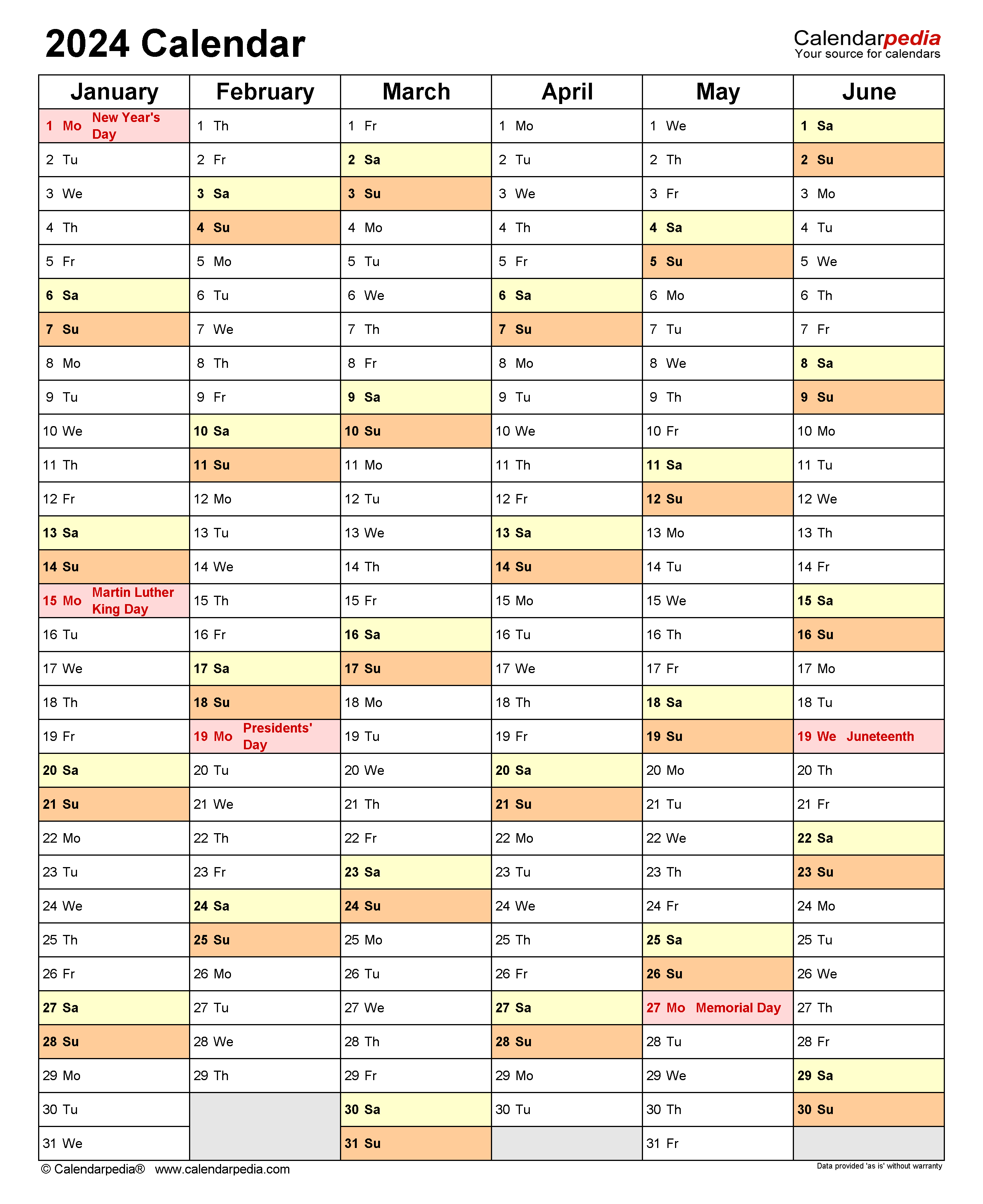 2024 Calendar Calendarpedia Printable - Calendar Printables