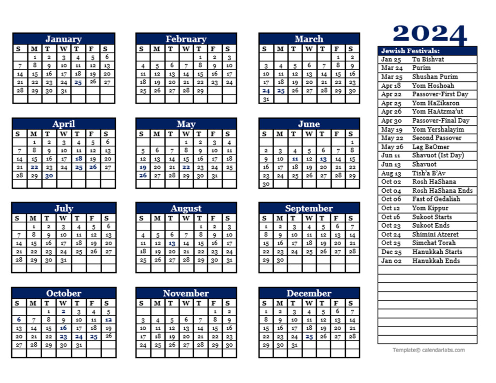Jewish Holiday 2024 Calendar