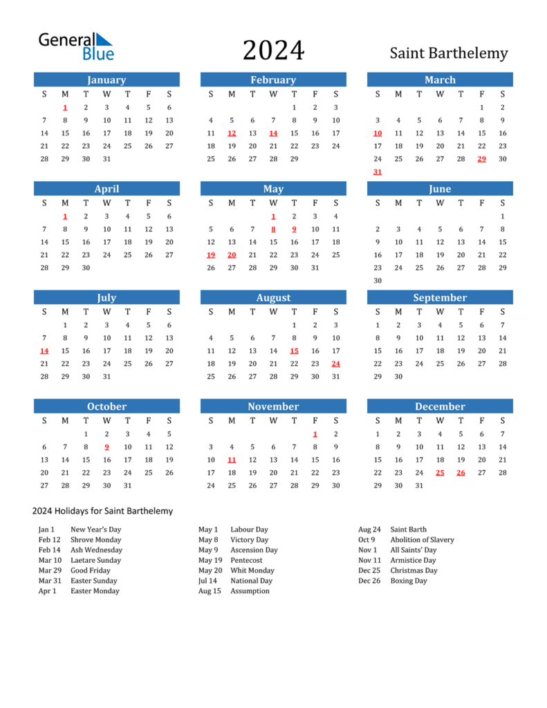 Customizable Calendar 2024