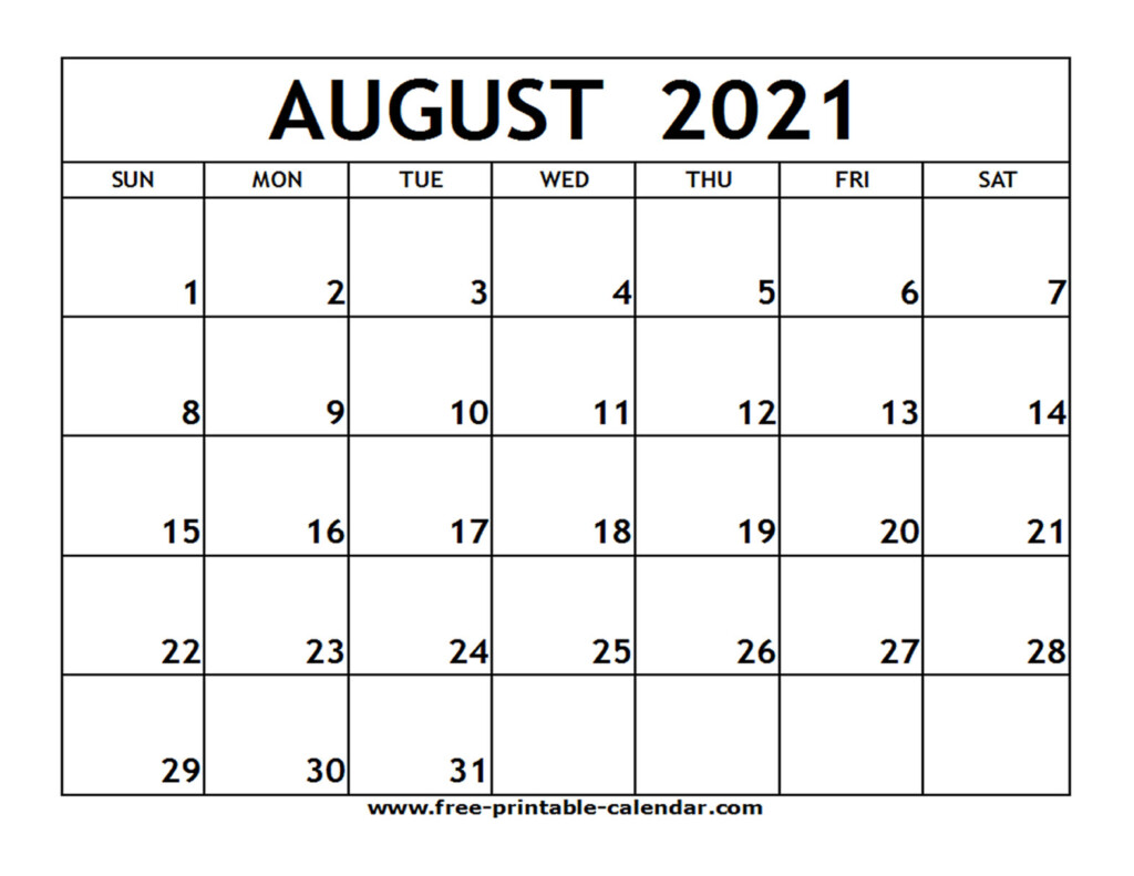 Printable August 2024 Calendar