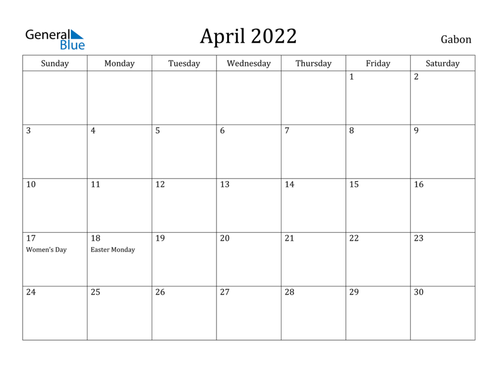 April Calendar 2024 With Holidays