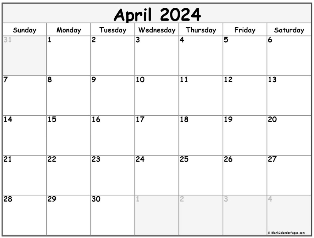 April 2024 Calendar Events