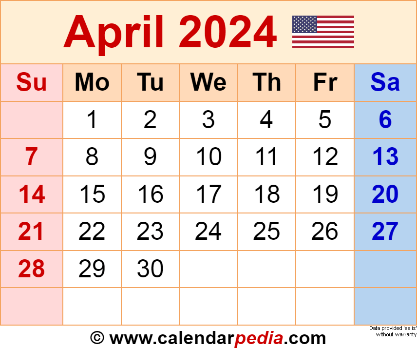 April 2024 Calendar Wallpaper