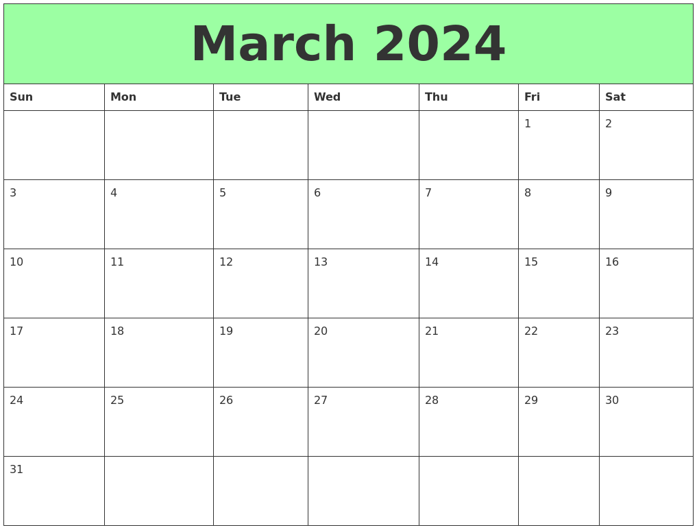 March - April 2024 Calendar