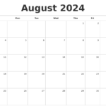 Printable August 2024 Calendar