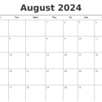 Aug 2024 Calendar