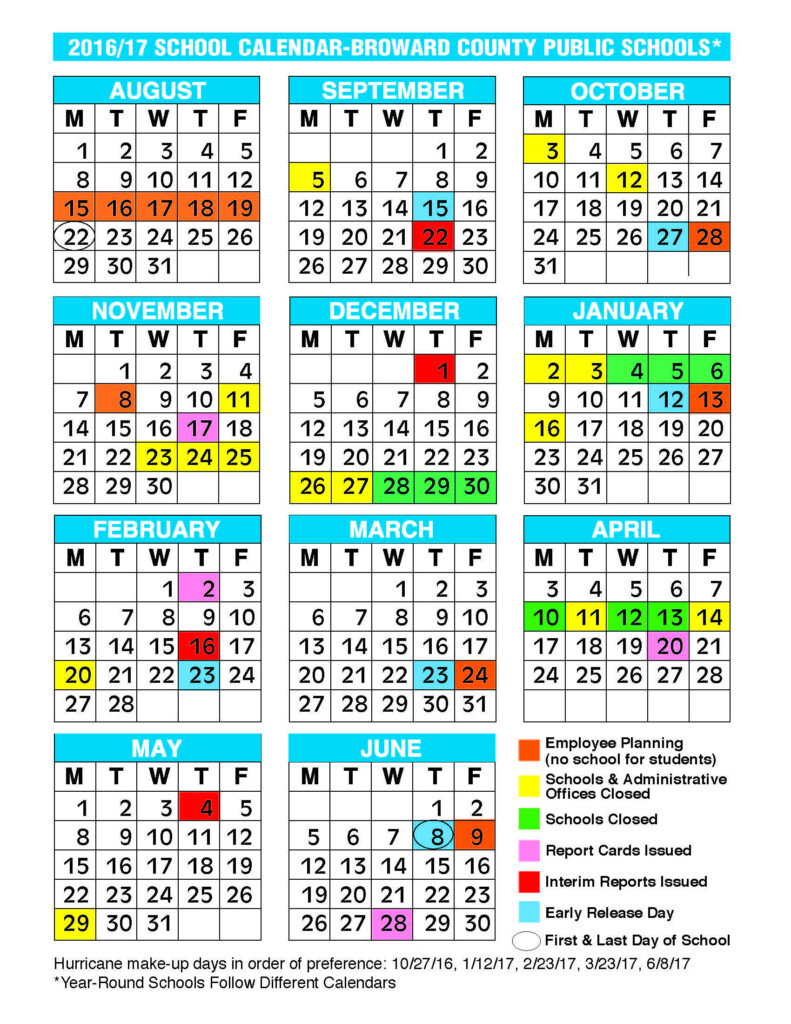 Broward School Calendar 2021-2024