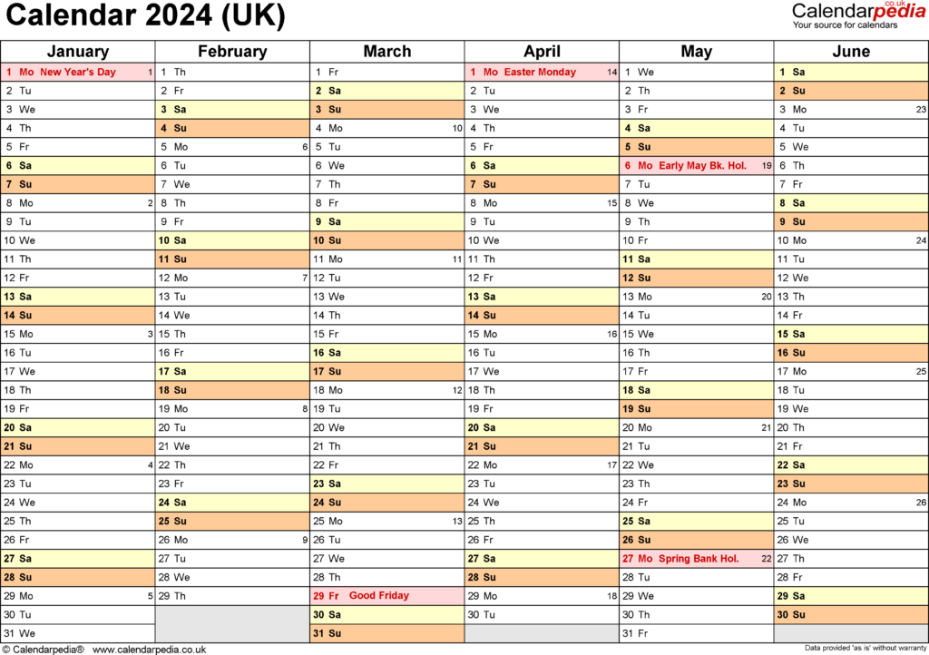 Excel 2024 Calendar Template