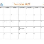 Calendar December 2021 January 2024