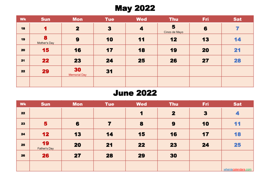 May And June 2024 Calendar