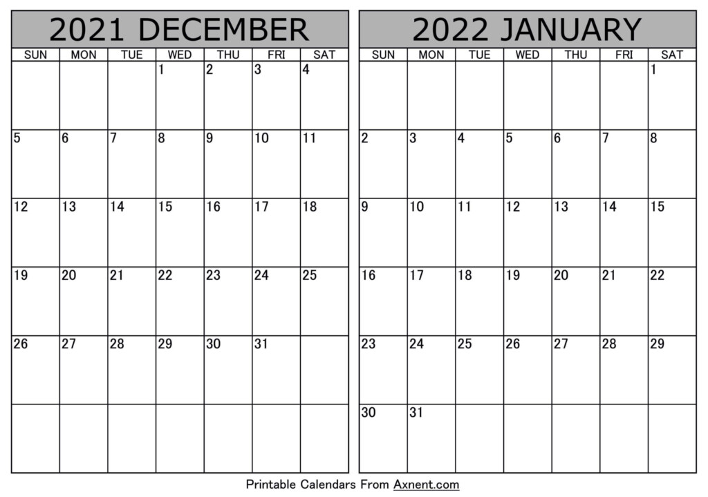 Calendar December 2021 January 2024