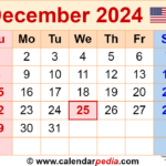 December January Calendar 2024