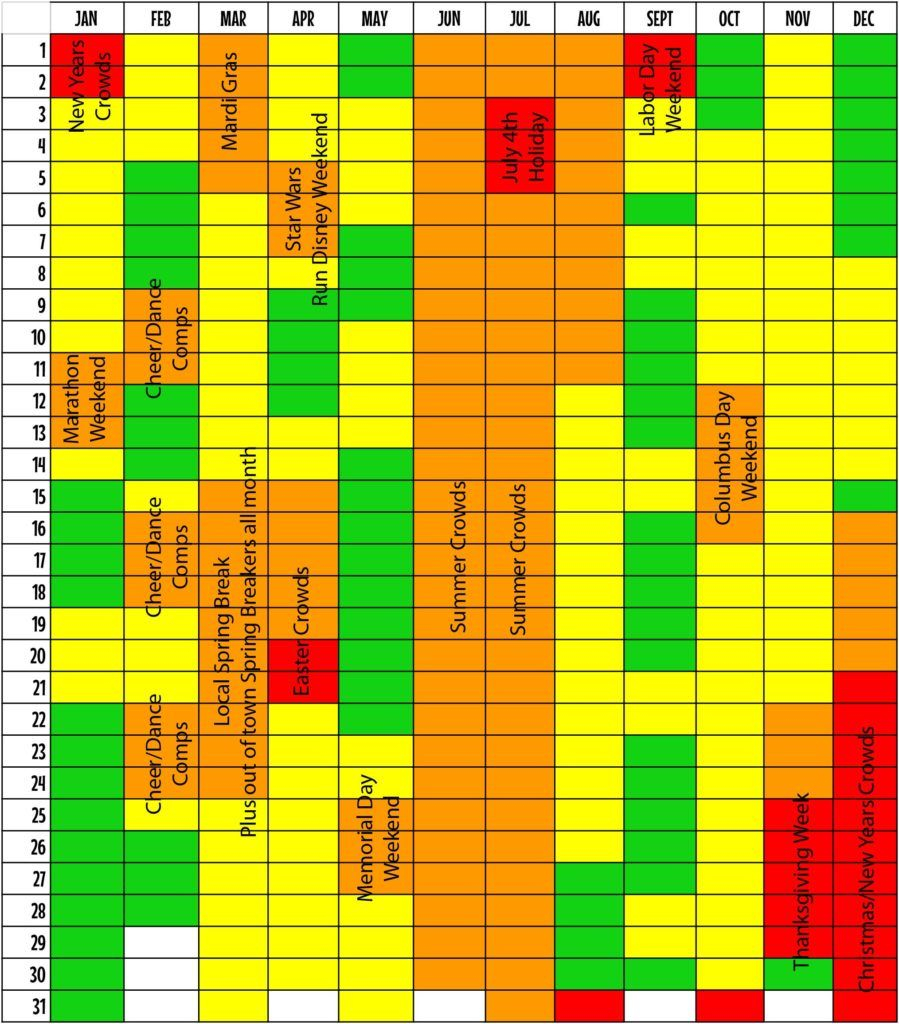 Disney Crowd Calendar 2024