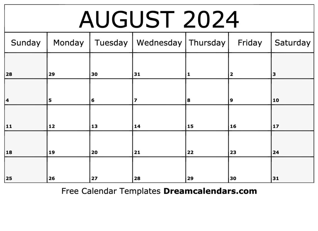 Aug 2024 Calendar